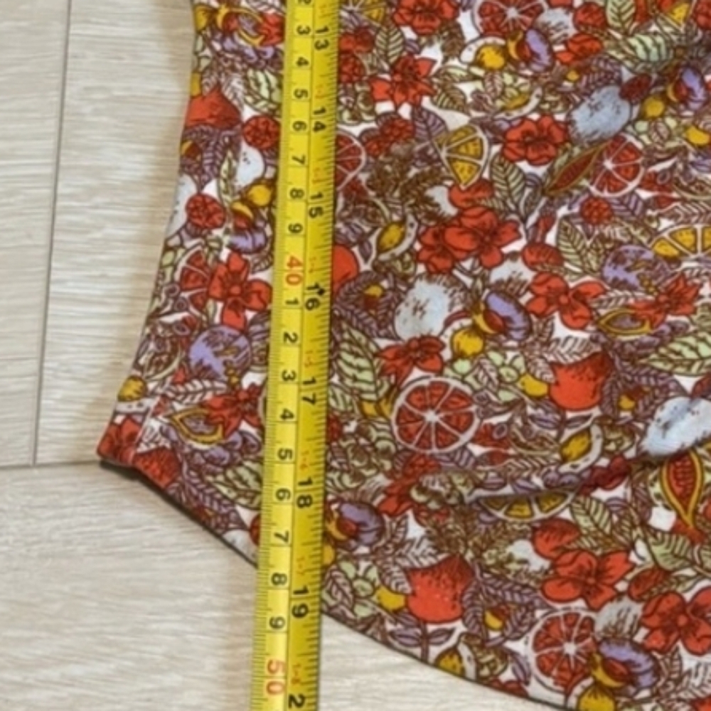Maeve by Anthropologie Citrus Fruit Printed Button Front Ruched Blouse Size S - Picture 6 of 7